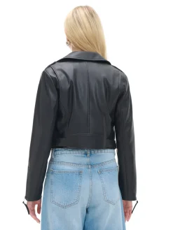 Kurtka biker z imitacji skóry