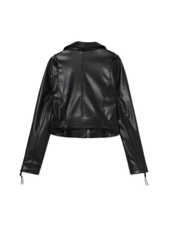 Kurtka biker z imitacji skóry