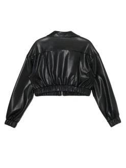 Kurtka bomber z imitacji skóry