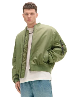 Kurtka bomberka z dzianinowym kapturem