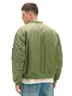 Kurtka bomberka z dzianinowym kapturem