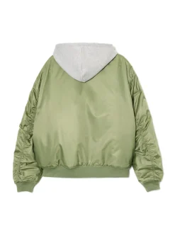 Kurtka bomberka z dzianinowym kapturem