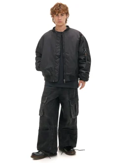 Kurtka bomberka z dzianinowym kapturem