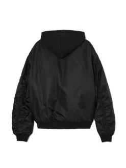 Kurtka bomberka z dzianinowym kapturem