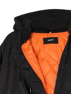 Kurtka bomberka z dzianinowym kapturem