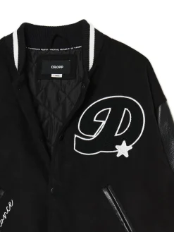 Kurtka bomberka ze skórzanymi rękawami