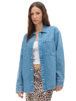 Kurtka jeansowa z efektem sprania