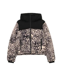 Kurtka puffer w panterkę