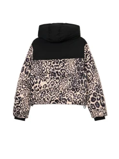 Kurtka puffer w panterkę