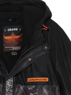 Kurtka z kapturem z nadrukiem moro