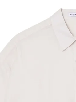 Luźna kremowa koszula crop