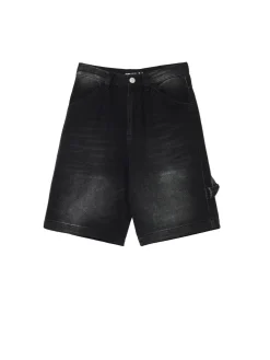 Luźne denimowe bermudy