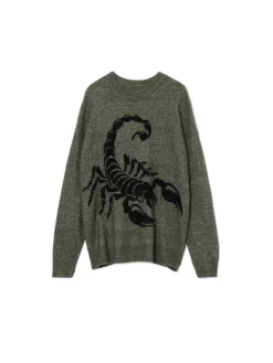 Melanżowy sweter ze skorpionem