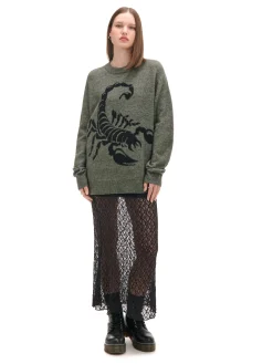 Melanżowy sweter ze skorpionem