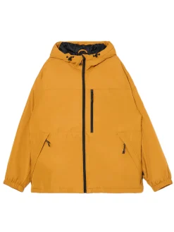 Miodowa kurtka basic z kapturem