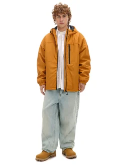 Miodowa kurtka basic z kapturem