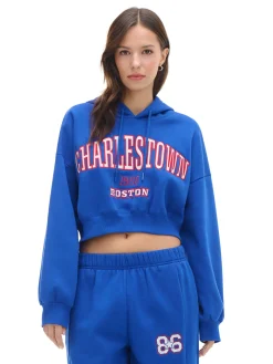 Niebieska bluza crop