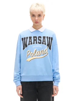 Niebieska bluza z kołnierzykiem