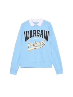 Niebieska bluza z kołnierzykiem