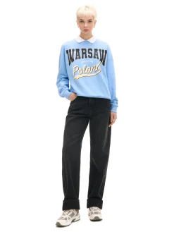 Niebieska bluza z kołnierzykiem