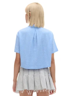 Niebieska koszula w retro stylu