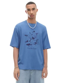 Niebieska koszulka z nadrukiem