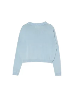 Niebieski sweter z efektem sprania