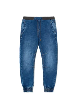 Niebieskie jeansowe joggery chino