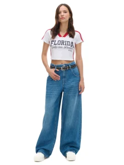 Niebieskie jeansy baggy