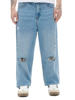 Niebieskie jeansy loose baggy
