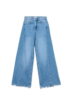 Niebieskie jeansy wide leg