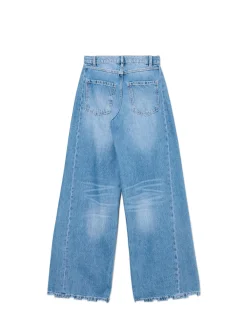 Niebieskie jeansy wide leg