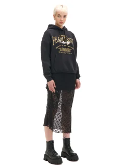 Ocieplana czarna bluza z kapturem