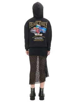 Ocieplana czarna bluza z kapturem