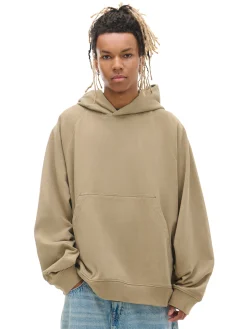 Oliwkowa bluza oversize z kapturem