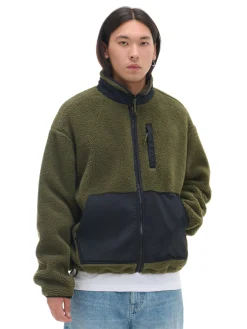 Oliwkowa bluza sherpa