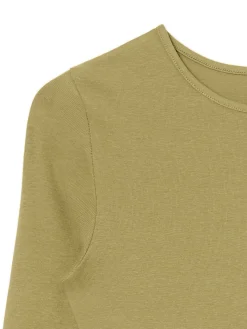 Oliwkowa koszulka z długim rękawem