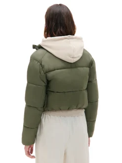 Oliwkowa kurtka puffer
