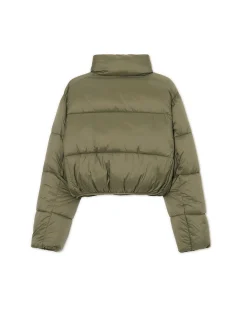 Oliwkowa kurtka puffer