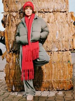 Oliwkowa kurtka puffer