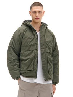 Oliwkowa kurtka z kapturem