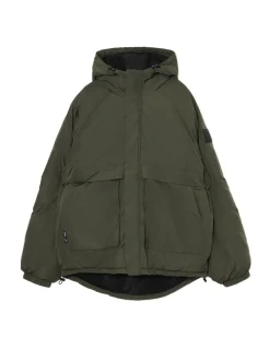 Oliwkowa kurtka z kapturem
