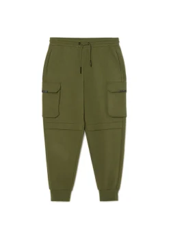 Oliwkowe dresowe joggery z kieszeniami