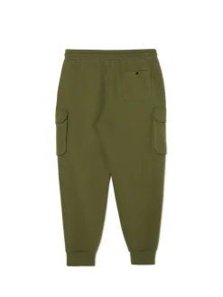 Oliwkowe dresowe joggery z kieszeniami