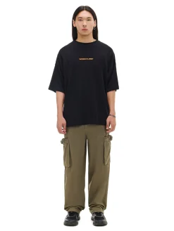 Oliwkowe spodnie loose z regulacją