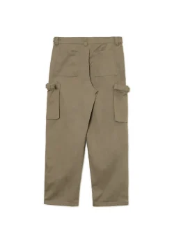 Oliwkowe spodnie loose z regulacją