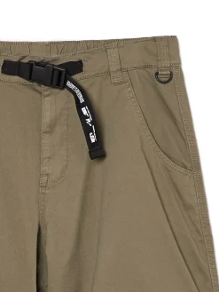 Oliwkowe spodnie parachute z paskiem