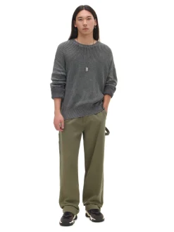 Oliwkowe spodnie wide leg