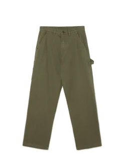 Oliwkowe spodnie wide leg