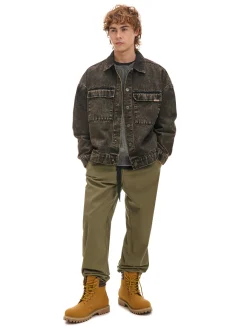 Oliwkowe spodnie z paskiem